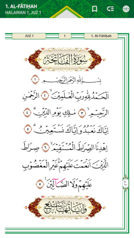 Cuplikan layar Al Qur'an Per Halaman